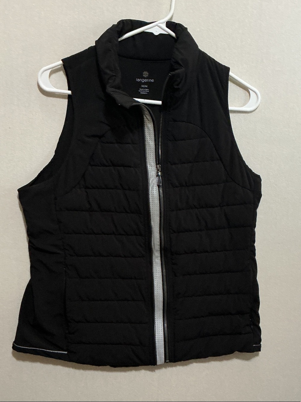 Tangerine Black Quilted Sleeveless Puffer Vest